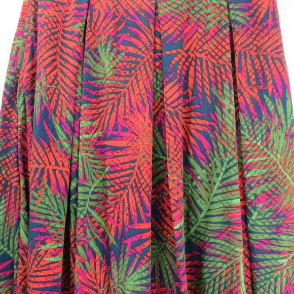 Lularoe Pleated Skirt Woman SMALL Madison Palm Leaf Print Pockets Office Career - Picture 3 of 7